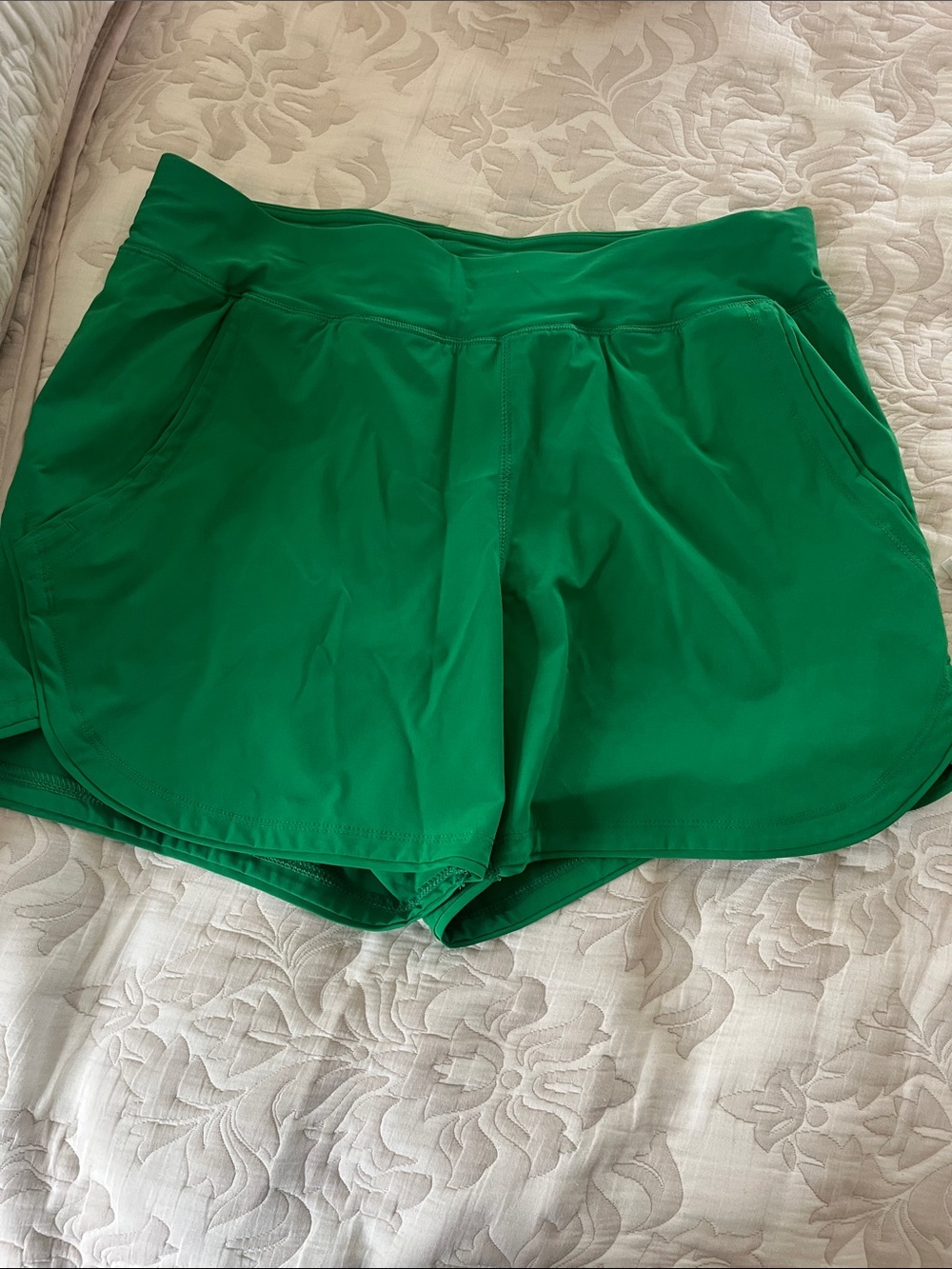 Lands' End Women's Bright Green Athletic Shorts bathing shorts